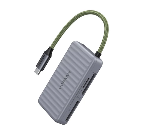 UGREEN CM868 USB-C kártyaolvasó, 2xSD 1xTF 170Mbps (szürke)