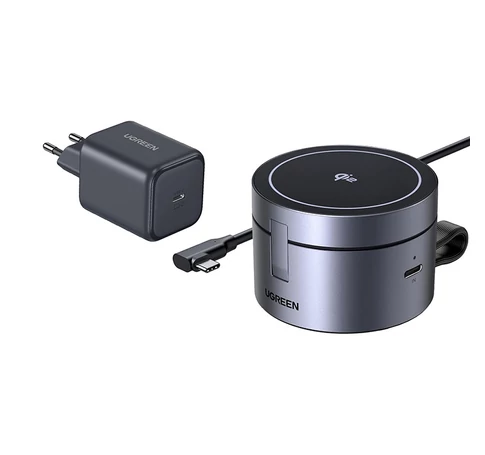 UGREEN W712 mágneses 3 az 1-ben USB-C töltő (fekete)