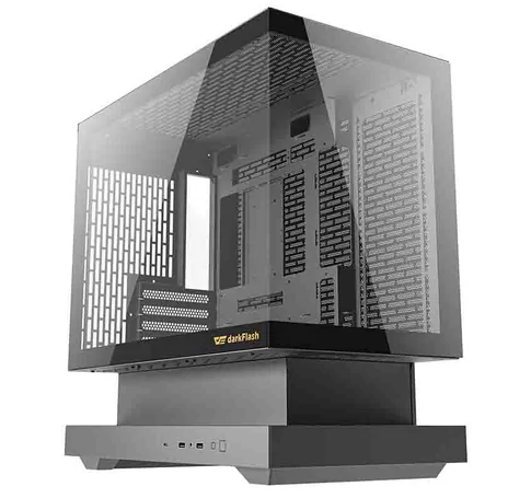 Darkflash F1 számítógépház (Fekete) + 6 ARGB ventilátorok