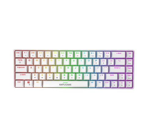 Fifine GK1W mechanikus billentyűzet, 65% RGB (fehér)