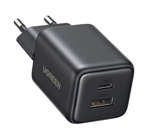 Ugreen X514 USB + USB-C fali töltő, GaN, 20 W (fekete)