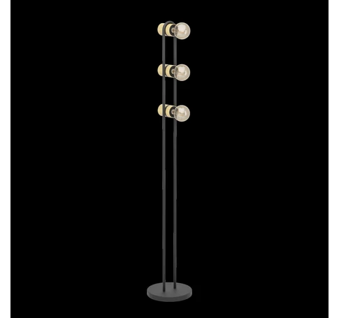 Álló E27 3x28W fekete/fa Chieveley