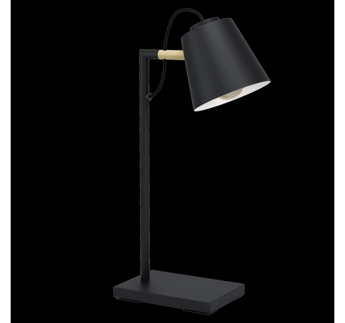 Asztali E14 1x40W fekete/fa Lacey