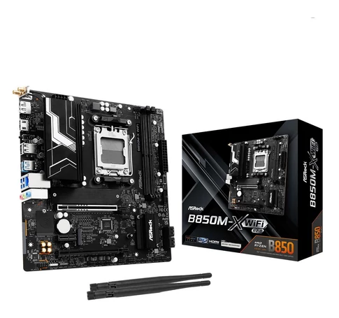 ASRock 90-MXBSH0-A0UAYZ B850M-X WiFi R2.0 Micro ATX alaplap DDR5 és Wi-Fi 6E támogatással