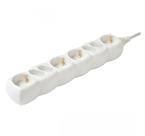 Home NV 18/WH hálózati elosztó, 1,5 m, H05VV-F 3G1,0 mm2 kábel, IP 20 kivitel, 4 védőérintkezős és 4 euro aljzat, max. 3500W, fehér
