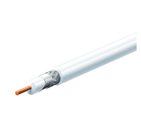 Home RG 6U-500/WH koax kábel, 75 Ohm, PVC és PE szigetelés, réz bevonatú acél ér, 48 szál rézharisnya, alumínium + PET fólia, 500m, fehér