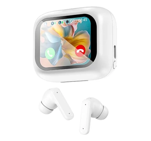 Techly ICC SB-BLT08W Vezeték nélküli fülhallgató, LCD kijelzős tok, ANC zajcsökkentés, hangszínszabályzó