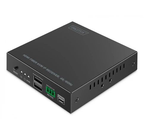 Optikai szálas HDMI hosszabbító 4K/60Hz KVM USB 1.1 IP 1G-en akár 40km/300m/IP 1G - további vevő a DS-55348-hoz