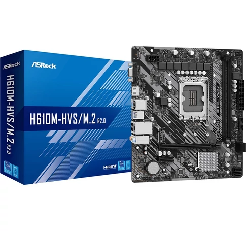 ASRock 90-MXBJJ0-A0UAYZ H610M-HVS Alaplap LGA 1700 foglalattal és DDR4 támogatással