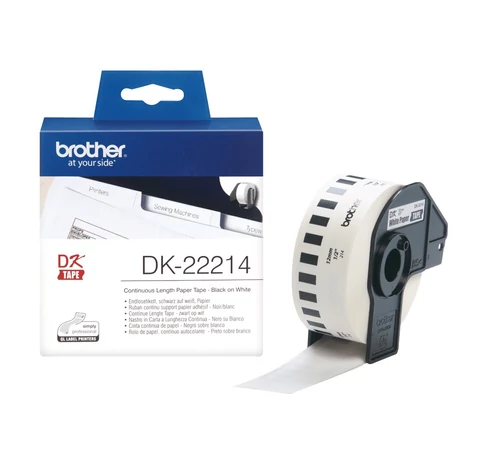 Brother DK-22214 címkéző szalag Fehéren fekete