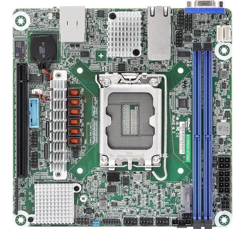 ASRock EC266D2I-2T/AQC, 1xSKT LGA 1700, Intel E-2400, C266, SATA, NVMe, 1xM.2, 2x10GbE, IPMI
