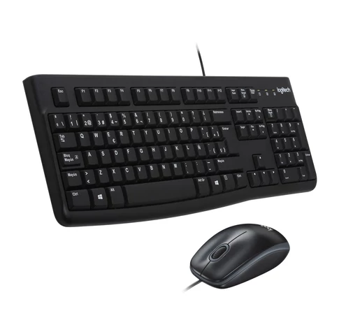 Logitech 920-002550 billentyűzet Egér mellékelve USB QWERTY Spanyol Fekete