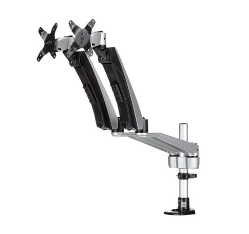 StarTech.com ARMDUAL30 asztali TV konzol 76,2 cm (30") Fekete, Ezüst
