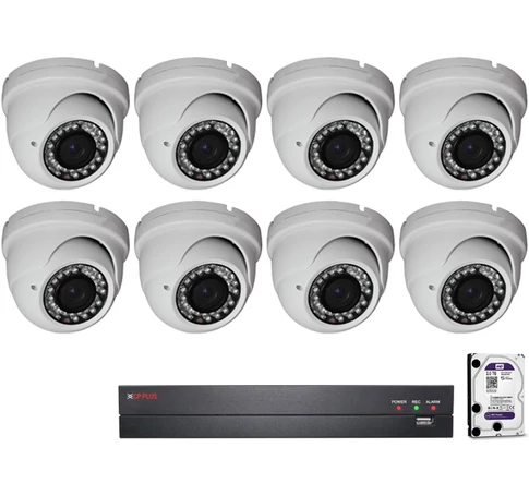 8 vari. dome kamerás HDCVI CP PLUS rendszer