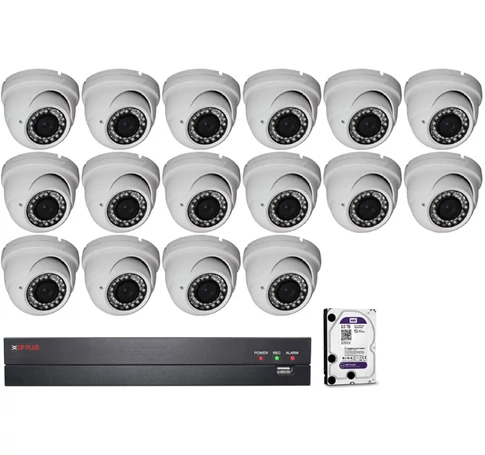 16 vari. dome kamerás HDCVI CP PLUS rendszer