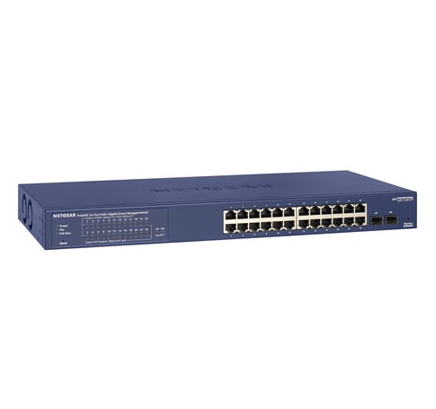 NETGEAR GS724TP Vezérelt L2/L3/L4 Gigabit Ethernet (10/100/1000) Ethernet-áramellátás (PoE) támogatása 1U Fekete, Szürke
