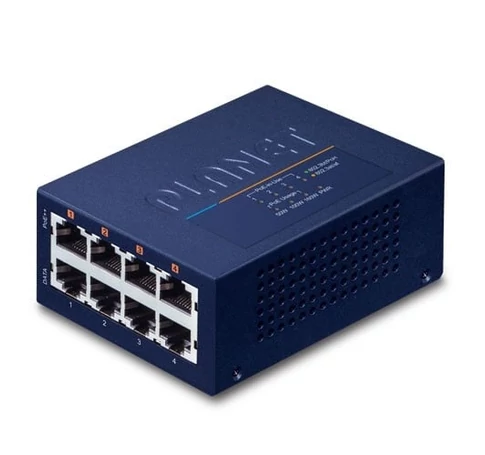 PLANET UPOE-400 hálózati kapcsoló Fast Ethernet (10/100) Ethernet-áramellátás (PoE) támogatása Kék
