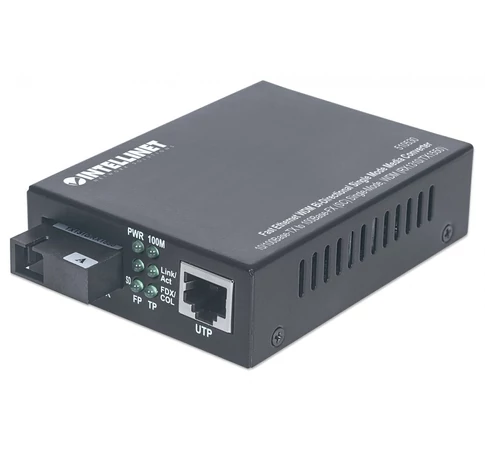 Intellinet 510530 hálózati média konverter 100 Mbit/s Single-mode Fekete