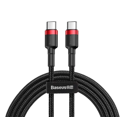 Baseus Cafule USB-C - USB-C PD 2.0 QC 3.0 kábel, 60 W, 2 m (fekete-piros)
