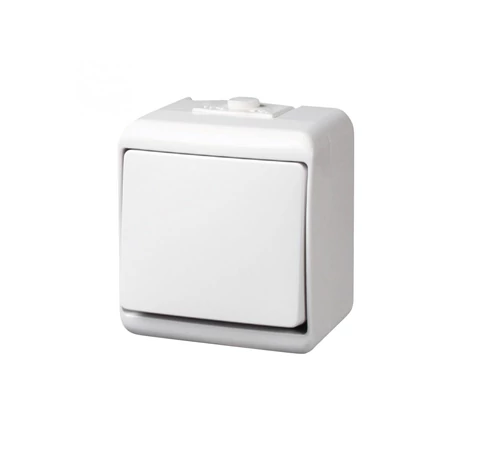 GAO 22041 váltókapcsoló, kültéri IP44 kivitel, 230 V~ / 50 Hz / 10 A, fehér