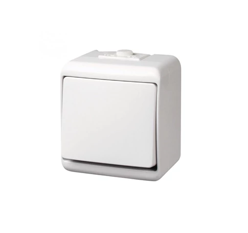 GAO 22081 1 pólusú kapcsoló, kültéri IP44 kivitel, 230 V~ / 50 Hz / 10 A, fehér