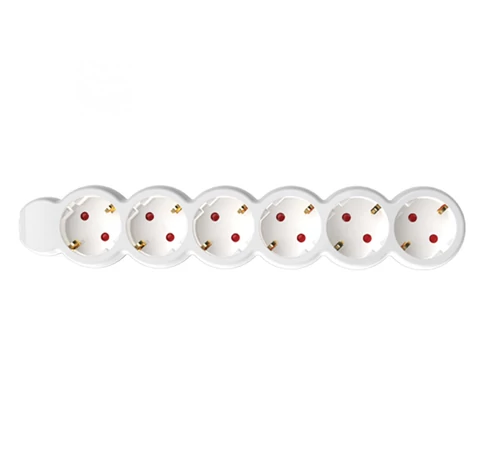 Home NV 6/WH hálózati elosztó, 1,5 m, H05VV-F 3G1,0 mm2 kábel, IP20 kivitel, 6 védőérintkezős aljzat, max. 3500W, fehér