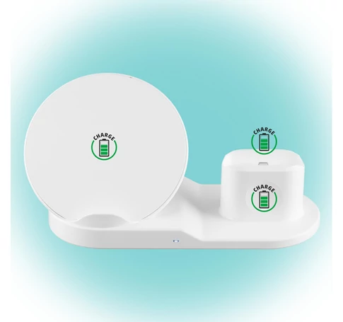 Home SA 2000Qi vezeték nélküli töltő, 3in1, telefon, óra, fülhallgató, Qi szabvány, USB-C