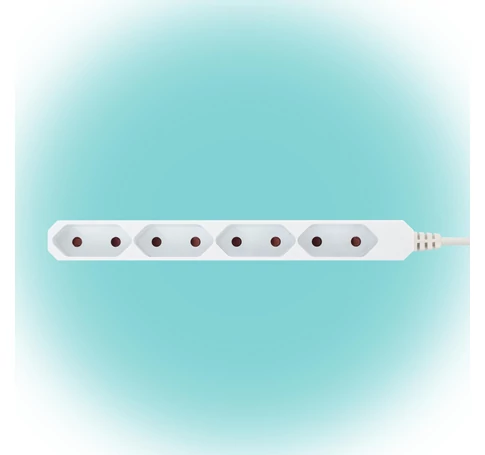 Home NV 4E-3/WH EURO hálózati elosztó, 3 m, H05VVH2-F 2 x 0,75 mm2, 4 védőérintkezős EURO aljzat, max. 2300 W, fehér