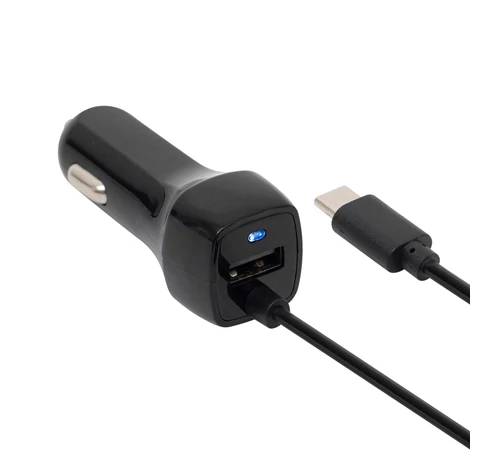 SAL SAU 24C autós USB töltő 2in1, 2 készülék, USB, USB-C, 2,4 A összesen