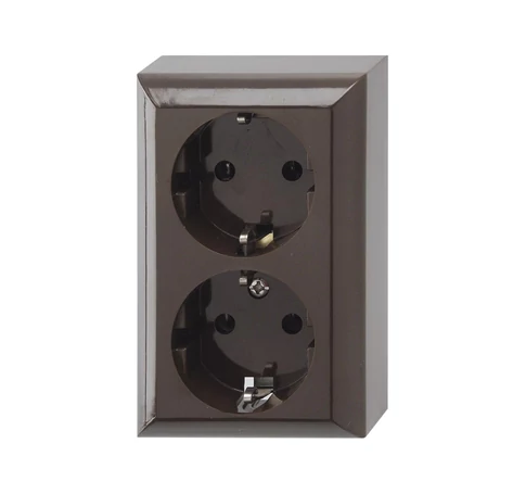 GAO 0510076777 Business Line IP20, 2 férőhelyes földelt csatlakozóaljzat, beltéri, 230 V~ /50 Hz / 16 A, barna