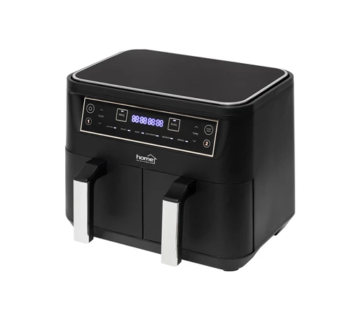 Home HG AF 24 air fryer, forrólevegős fritőz, 2 X 3,8 literes, 6-féle üzemmód, 2460 W, MEAL funkció, DUAL funkció, fekete