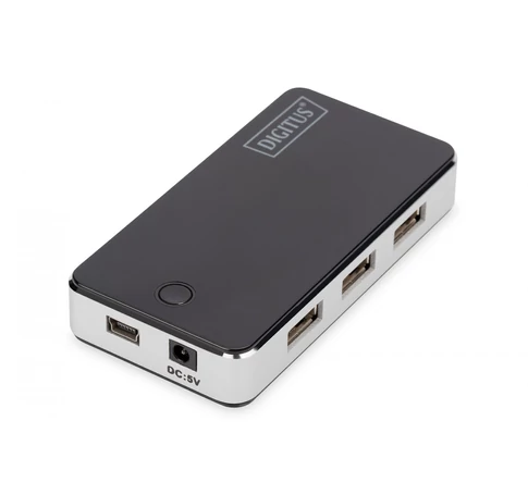 Digitus DA-70222 hálózati csatlakozó 480 Mbit/s Fekete, Ezüst