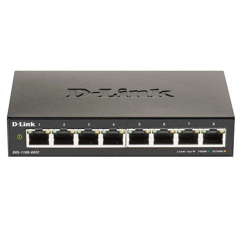 D-Link DGS-1100-08V2 hálózati kapcsoló Vezérelt L2 Gigabit Ethernet (10/100/1000) Fekete