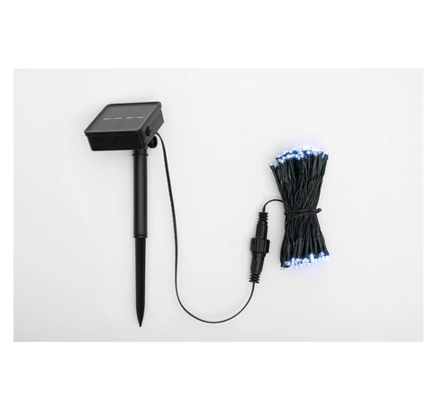 Home SLC100WH szolár fényfüzér, 100db hidegfehér LED, 7m hosszúság, zöld vezeték, kültéri kivitel