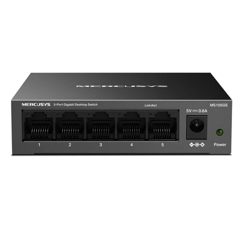 Mercusys MS105GS hálózati kapcsoló Beállítást nem igénylő (unmanaged) Gigabit Ethernet (10/100/1000) Fekete