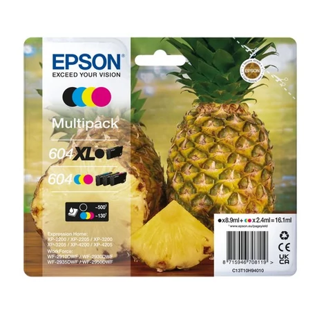 Epson 604XL tintapatron 4 db Eredeti Nagy (XL) kapacitású Fekete, Cián, Magenta, Sárga