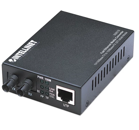 Intellinet 506519 hálózati média konverter 100 Mbit/s 1310 nm Multi-mode Fekete