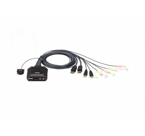 ATEN 2-Port USB DisplayPort Cable KVM Switch