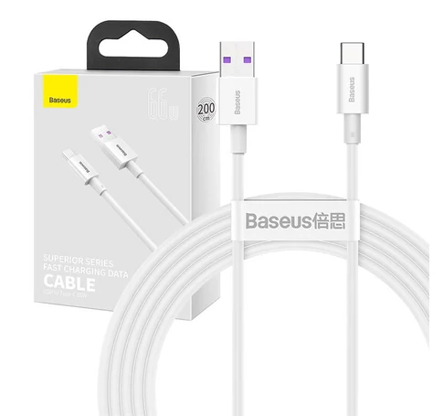 Baseus Superior Series USB-USB-C kábel, 66 W, 2 m (fehér)