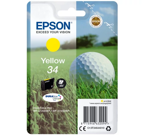 Epson Golf ball C13T34644010 tintapatron 1 dB Eredeti Standard teljesítmény Sárga
