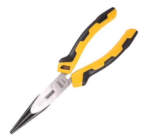 Deli Tools hosszúkás egyenes fogó EDL2108, 8" (sárga)