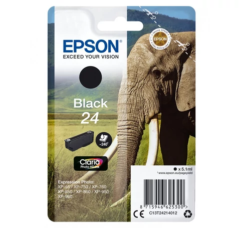 Epson Elephant Singlepack 24 tintapatron 1 db Eredeti Fekete