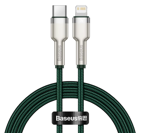 Baseus Cafule USB-C-Lightning kábel, PD, 20 W, 1 m (zöld)