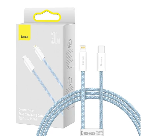 Kábel USB-C do Lightning Baseus Dynamic Series, 20W, 1m (niebieski)