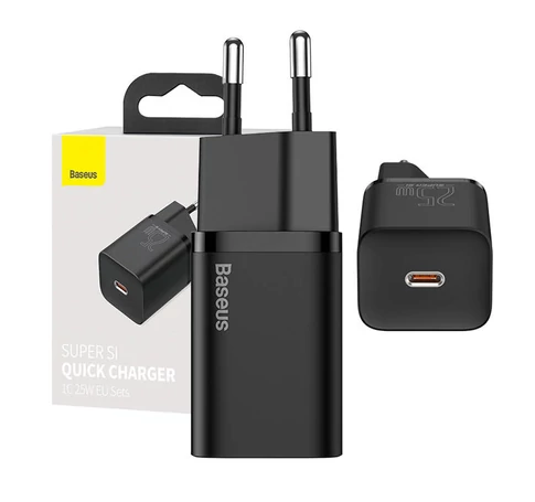 Baseus Super Si gyorstöltő 1C 25W hálózati töltő (fekete)