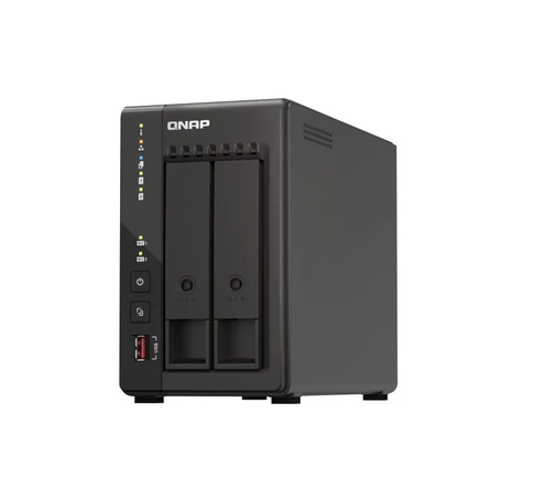 QNAP TS-253E NAS Tower Ethernet/LAN csatlakozás Fekete J6412