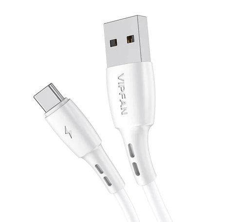 USB és USB-C kábel VFAN Racing X05, 3A, 3m (fehér)