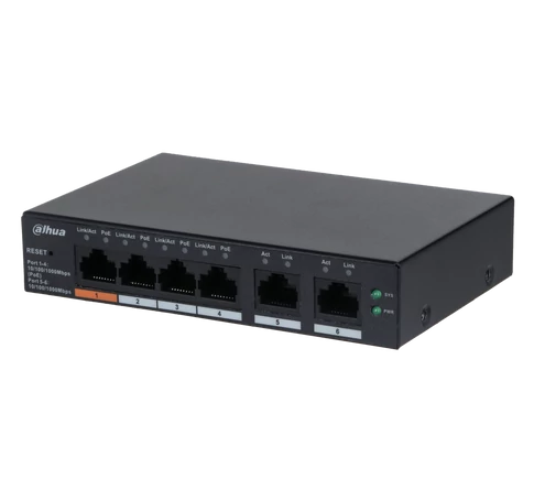 Dahua CS4006-4GT-60 6-portos felhőalapú menedzselt asztali gigabit kapcsoló 4 portos PoE-vel