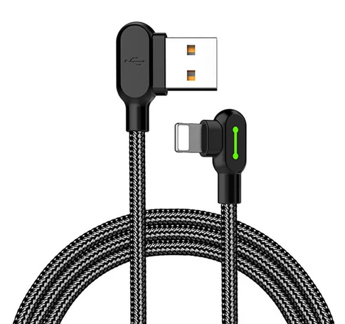 USB Lightning szögletes kábel Mcdodo CA-4671 LED, 1,2m (fekete)