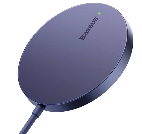 Baseus Simple Mini3 Mágneses (MagSafe), vezeték nélküli töltő, 15W (lila)